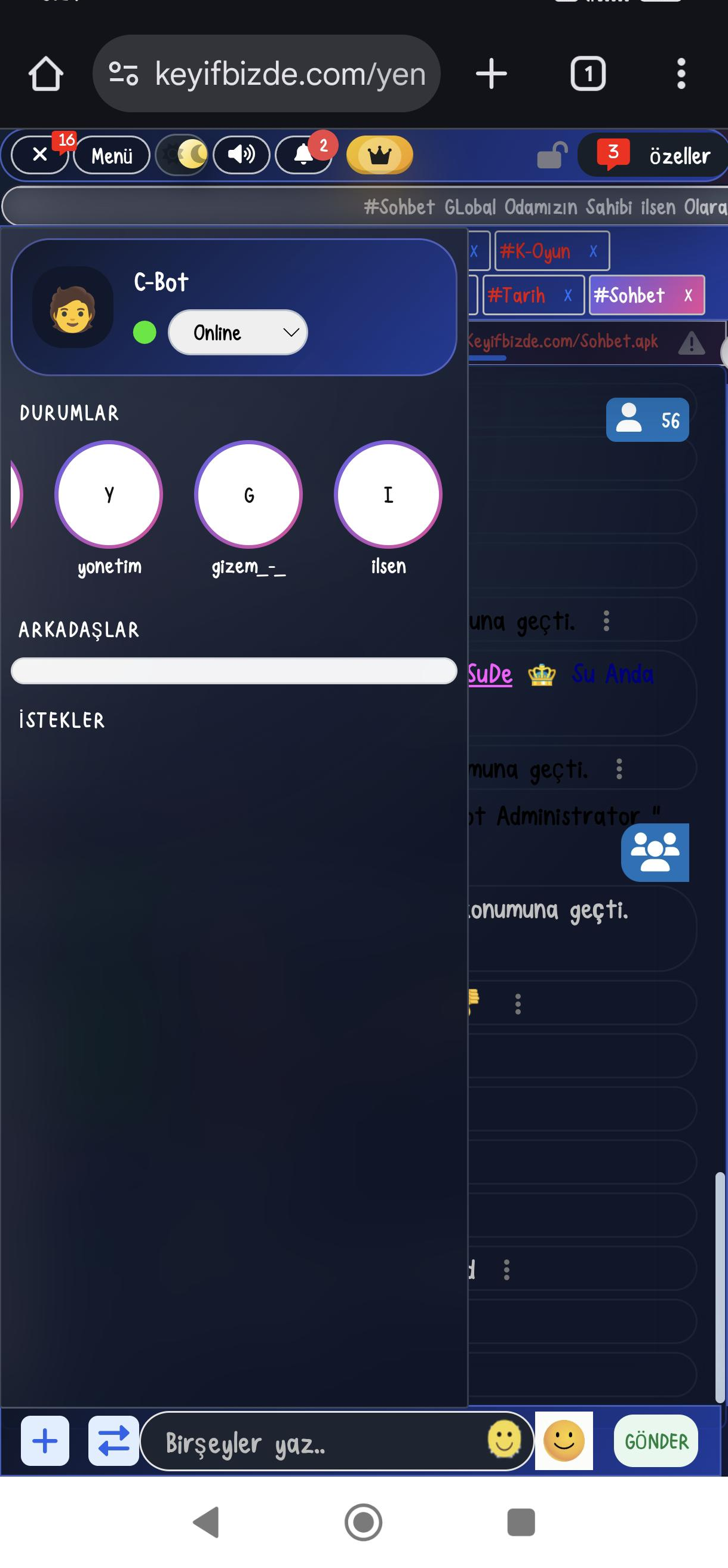 KeyiFBizde.Com & RenkFM [ Durum Payla� , Sesli Arama ]
