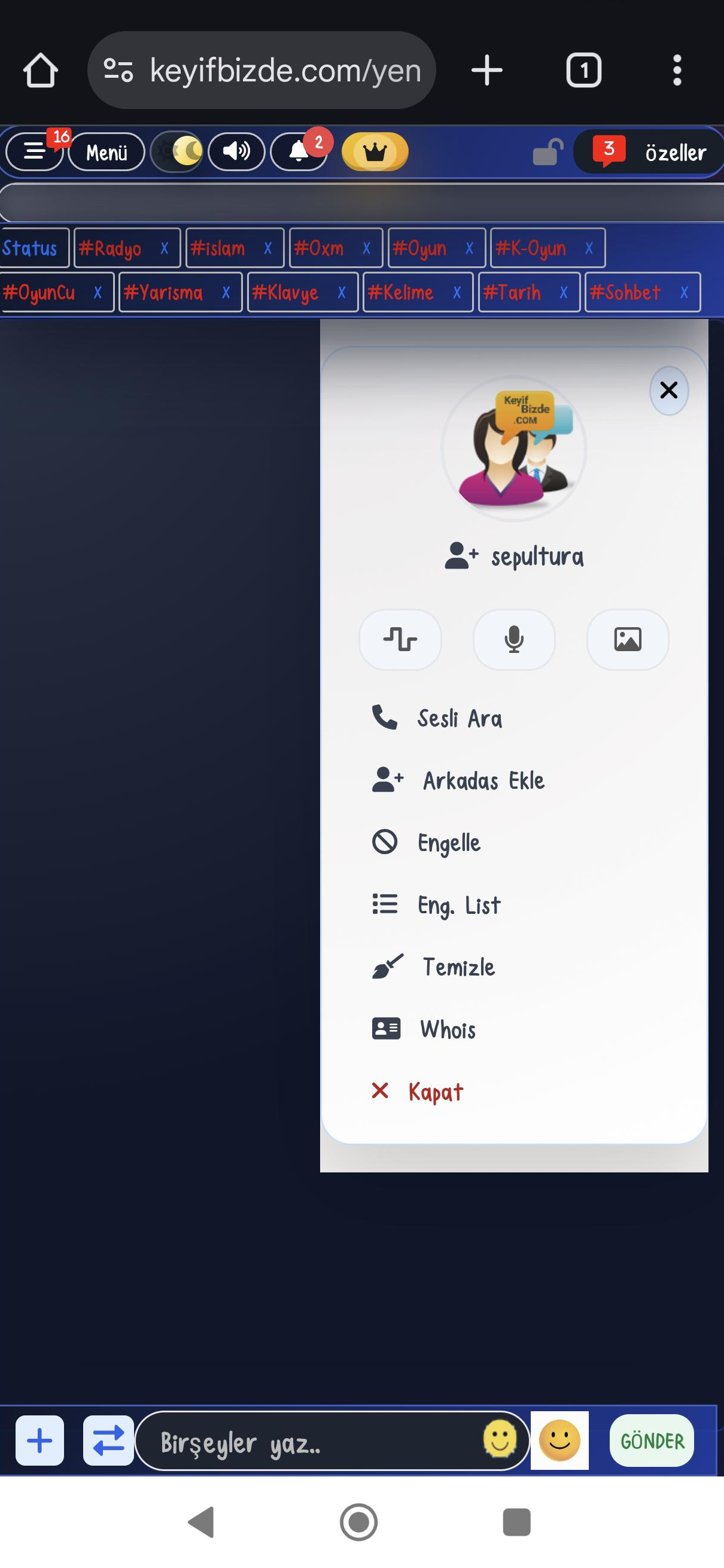 KeyiFBizde.Com & RenkFM [ Durum Payla� , Sesli Arama ]