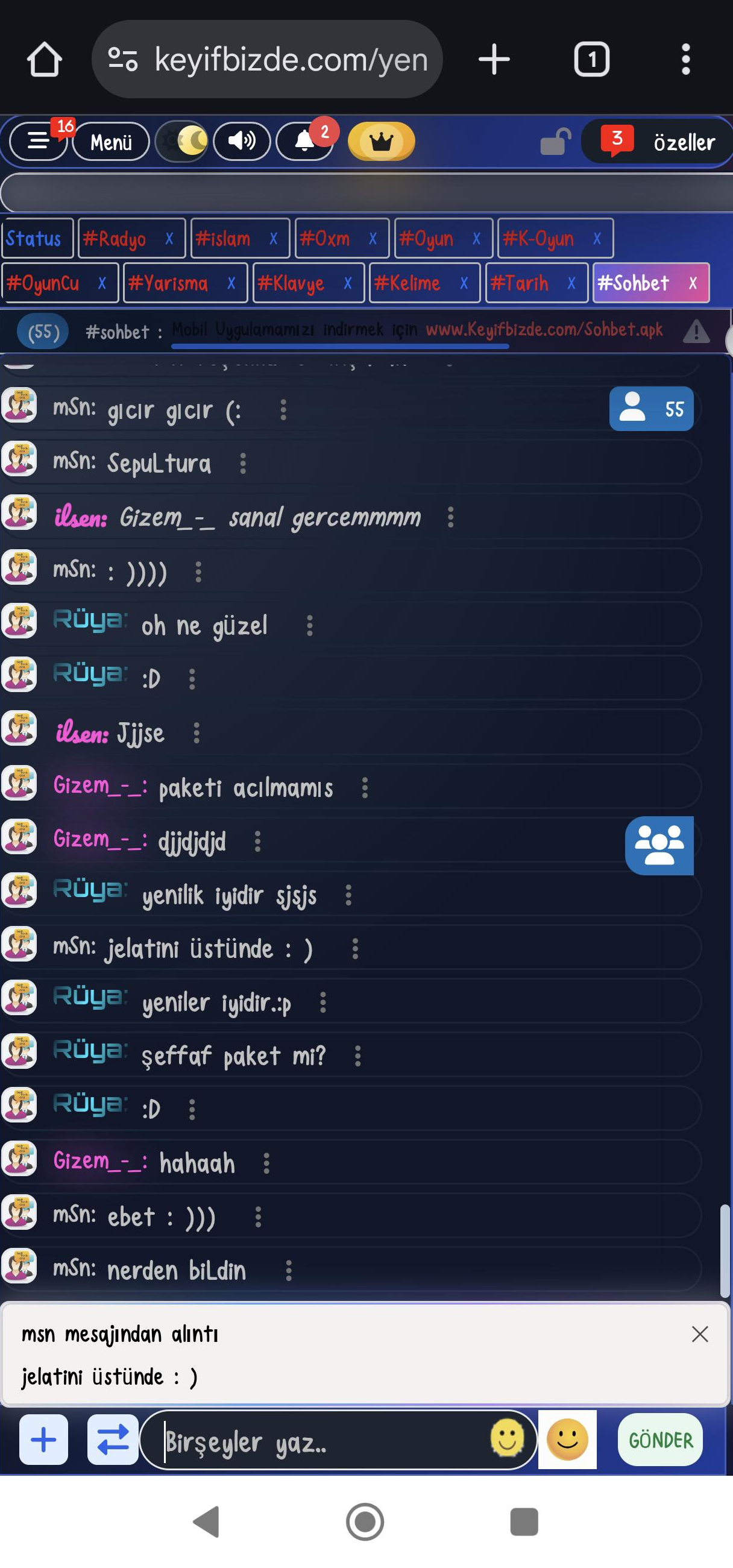 KeyiFBizde.Com & RenkFM [ Durum Payla� , Sesli Arama ]